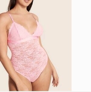 Victoria's Secret Women's Lace Rose Bodysuit Lingerie Size Small
